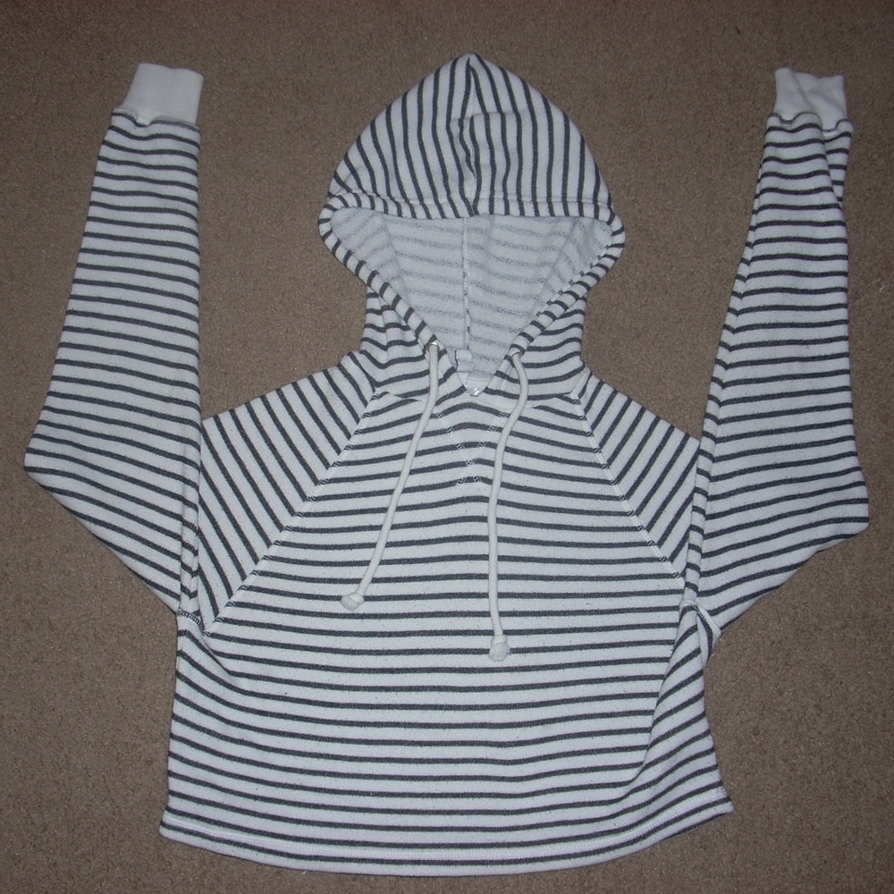 Striped Crop-Top Hoodie